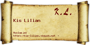Kis Lilian névjegykártya