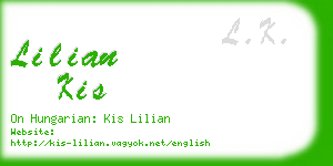 lilian kis business card